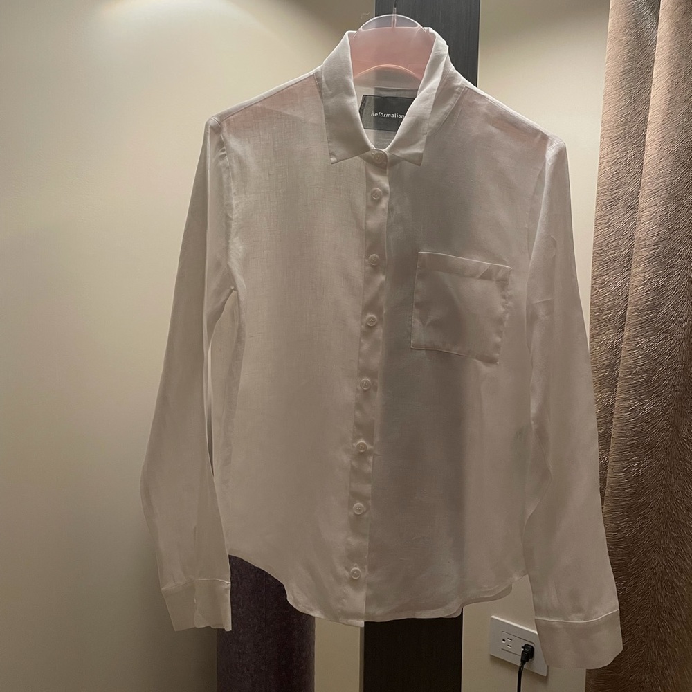 Reformation linen button down